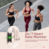 Fitness Tracker with Pedometer/Heart Rate Monitor/Sleep Monitor, AMOLED HD Color Display, IP68 Waterproof Blood Pressure Watch (FT805)