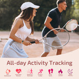 Fitness Tracker with Pedometer/Heart Rate Monitor/Sleep Monitor, AMOLED HD Color Display, IP68 Waterproof Blood Pressure Watch (FT805)